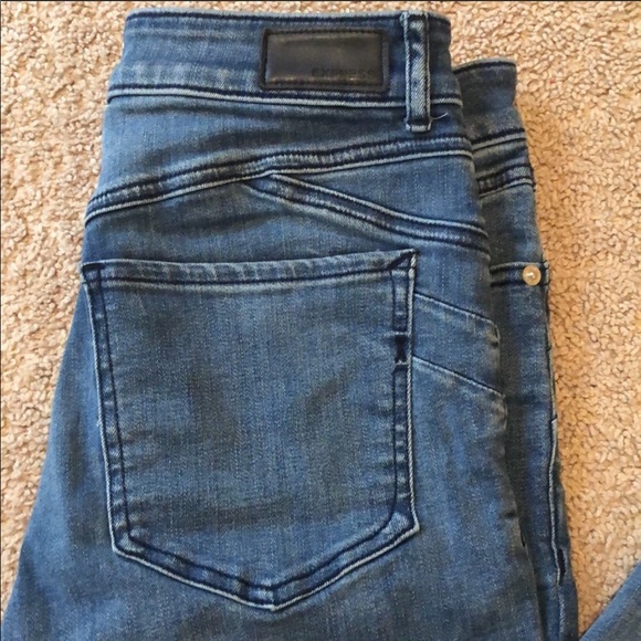 Express - Perfect lift, raw hem jeans/leggings